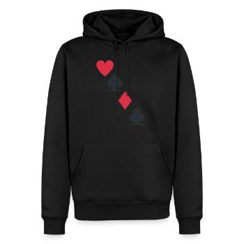 Jeu de cartes poker idée cadeau artisanat poker - Sweat à capuche Premium bio Homme - noir - Devant - Nico (187cm)