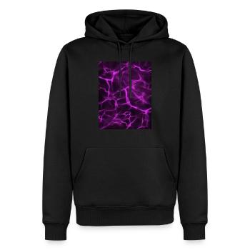 Résumé de marbre violet - Sweat à capuche Premium bio Homme - noir - Devant - Nico (187cm)