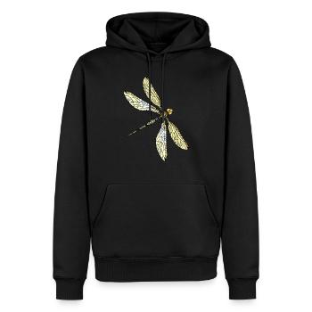 Libellule - Sweat à capuche Premium bio Homme - noir - Devant - Nico (187cm)