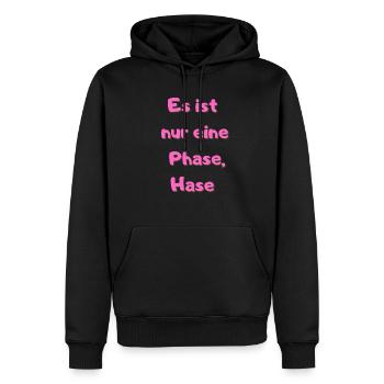 Es ist nur eine Phase Hase 1 - Männer Premium Bio Hoodie - Schwarz - Vorne - Nico (187cm)