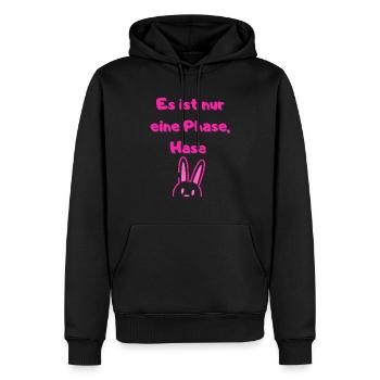 Es ist nur eine Phase HaseMädchen - Männer Premium Bio Hoodie - Schwarz - Vorne - Nico (187cm)