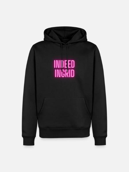 Indeed Ingrid -bester Werbespruch - Männer Premium Bio Hoodie - Schwarz
