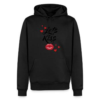 Saint Valentine - Lets Kiss - Men’s Premium Organic Hoodie - black - Front - Nico (187cm)