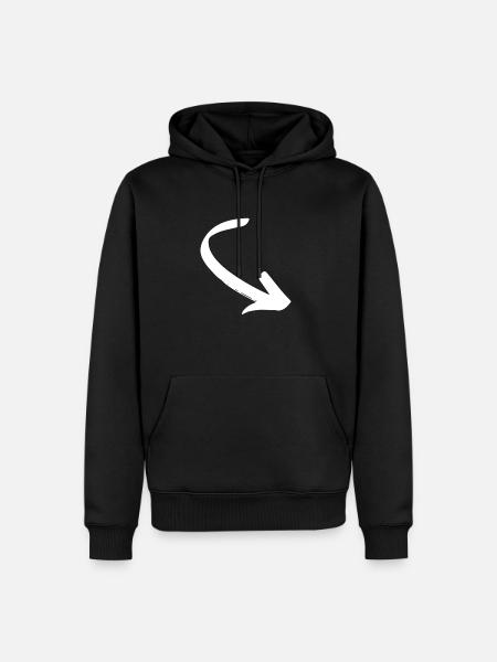 Weiss Pinselbogen Pfeil - Männer Premium Bio Hoodie - Schwarz