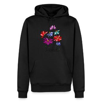 Fleurs - Sweat à capuche Premium bio Homme - noir - Devant - Nico (187cm)