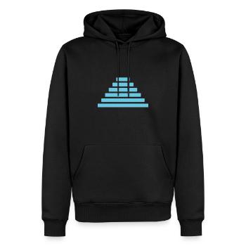 Treppen #2 - Männer Premium Bio Hoodie - Schwarz - Vorne - Nico (187cm)