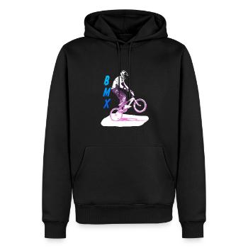 bmx - Männer Premium Bio Hoodie - Schwarz - Vorne - Nico (187cm)