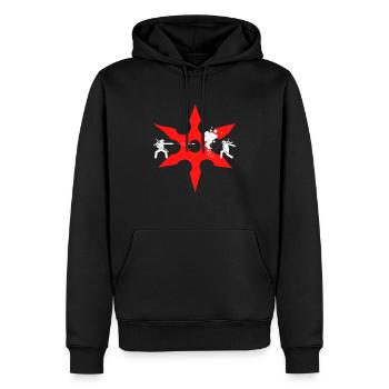 Ninja Fight - Sweat à capuche Premium bio Homme - noir - Devant - Nico (187cm)