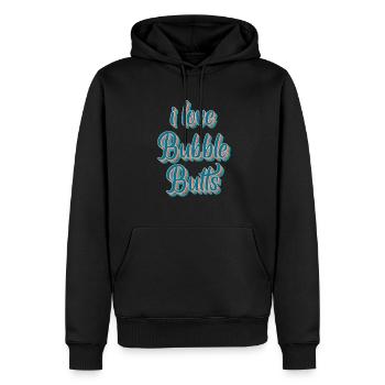 I love Bubble Butts - Men’s Premium Organic Hoodie - black - Front - Nico (187cm)