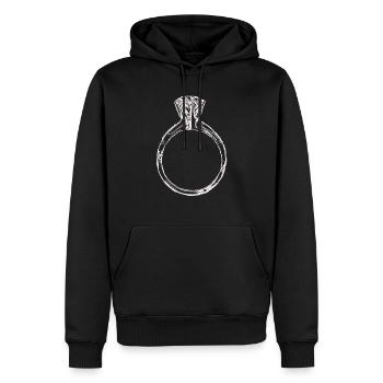 Alliance Mariages Idée cadeau Amour Idée diamant - Sweat à capuche Premium bio Homme - noir - Devant - Nico (187cm)