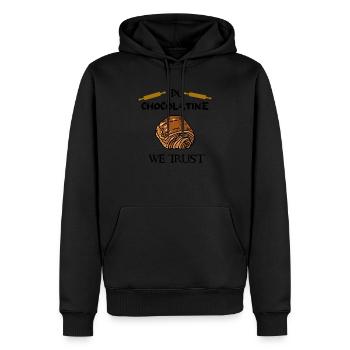 In chocolatine we trust - Männer Premium Bio Hoodie - Schwarz - Vorne - Nico (187cm)