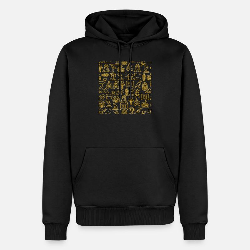 Symboles égyptiens - Sweat à capuche Premium bio Homme - noir