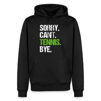 Sorry Cant Tennis Bye - Männer Premium Bio Hoodie - Schwarz - Vorne - Nico (187cm)