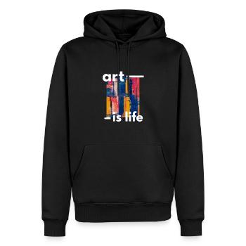 Kunst Leben Art Life Gemälde Bild Geschenk - Männer Premium Bio Hoodie - Schwarz - Vorne - Nico (187cm)