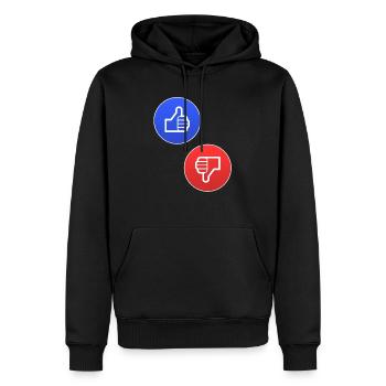 Daumen hoch Daumen runter Ja nein Yes No Geschenk - Männer Premium Bio Hoodie - Schwarz - Vorne - Nico (187cm)