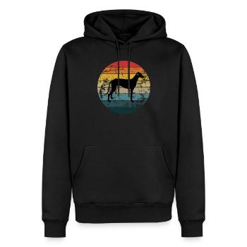 Lévrier - Sweat à capuche Premium bio Homme - noir - Devant - Nico (187cm)