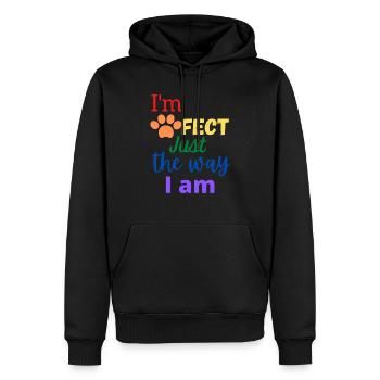 Je suis Pawfect juste la façon dont je suis Rainbow Chien parfait - Sweat à capuche Premium bio Homme - noir - Devant - Nico (187cm)