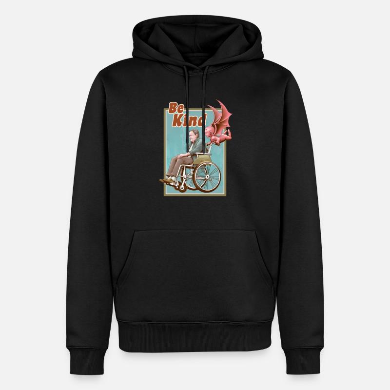SEI FREUNDLICH - Männer Premium Bio Hoodie - Schwarz