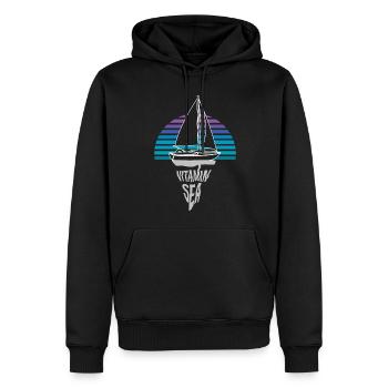 Vitamin Meer Sonnenuntergang Segler Segelboot Sege - Männer Premium Bio Hoodie - Schwarz - Vorne - Nico (187cm)