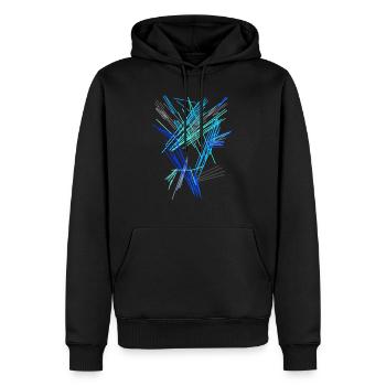 Futurisme - Sweat à capuche Premium bio Homme - noir - Devant - Nico (187cm)