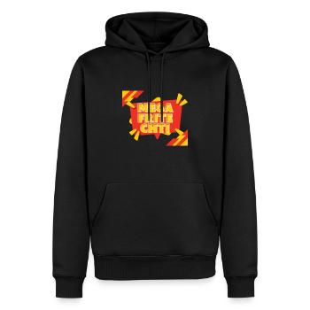 mega frite chti - Sweat à capuche Premium bio Homme - noir - Devant - Nico (187cm)