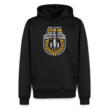 J’ai deux filles - Sweat à capuche Premium bio Homme - noir - Devant - Nico (187cm)