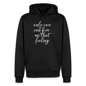 love love Saint-Valentin en amour Dicton anglais - Sweat à capuche Premium bio Homme - noir - Devant - Nico (187cm)