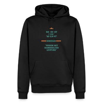 Bekloppt - Männer Premium Bio Hoodie - Schwarz - Vorne - Nico (187cm)