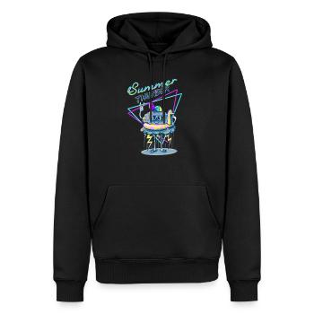 Sommersturm - Männer Premium Bio Hoodie - Schwarz - Vorne - Nico (187cm)