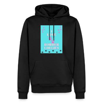 I Love Border Collies Tshirt Design - Männer Premium Bio Hoodie - Schwarz - Vorne - Nico (187cm)