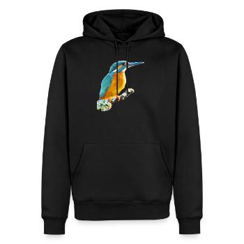 Eisvogel - Männer Premium Bio Hoodie - Schwarz - Vorne - Nico (187cm)