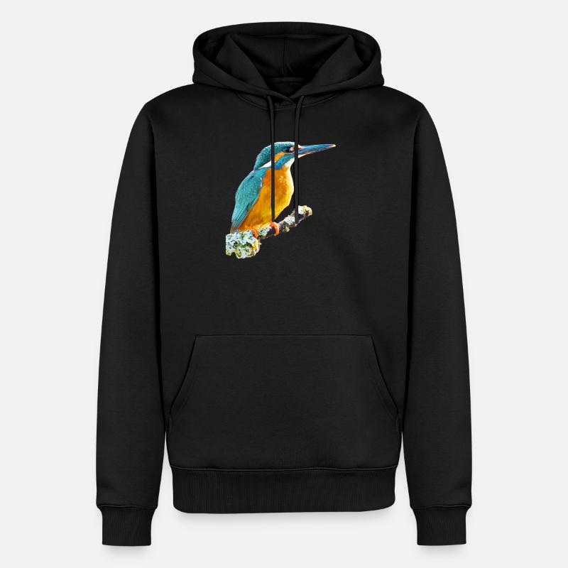 Eisvogel - Männer Premium Bio Hoodie - Schwarz