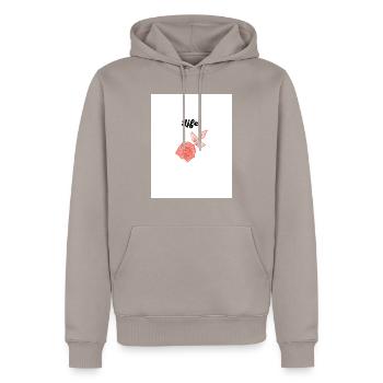 20220626 193245 0000 - Männer Premium Bio Hoodie - Taupe - Vorne - Nico (187cm)