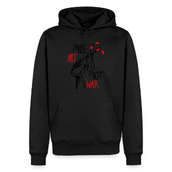 Make Art not War. Artists against war. - Men’s Premium Organic Hoodie - black - Front - Nico (187cm)