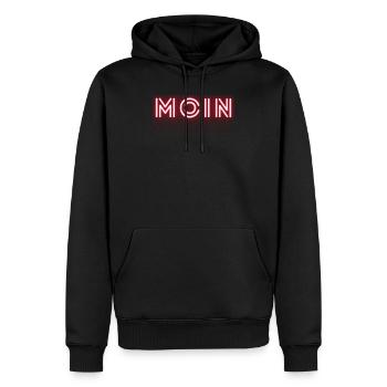 MOIN - MoinJour 10 - Männer Premium Bio Hoodie - Schwarz - Vorne - Nico (187cm)