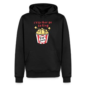 Popcorn und Musik essen salziges Popcorn - Männer Premium Bio Hoodie - Schwarz - Vorne - Nico (187cm)