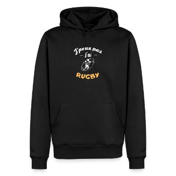 J'peux pas J'ai rugby - Sweat à capuche Premium bio Homme - noir - Devant - Nico (187cm)