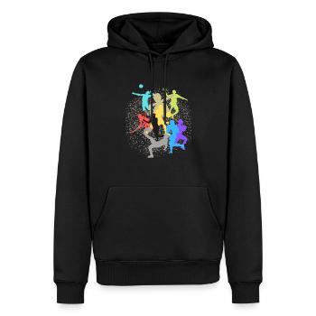 Sport de balles et ballons - Sweat à capuche Premium bio Homme - noir - Devant - Nico (187cm)