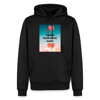 S AIMER POUR MIEUX AIMER - Sweat à capuche Premium bio Homme - noir - Devant - Nico (187cm)
