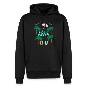 Pool Party Design - Männer Premium Bio Hoodie - Schwarz - Vorne - Nico (187cm)