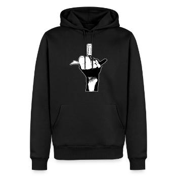 La Bad girl en noir et blanc - Sweat à capuche Premium bio Homme - noir - Devant - Nico (187cm)