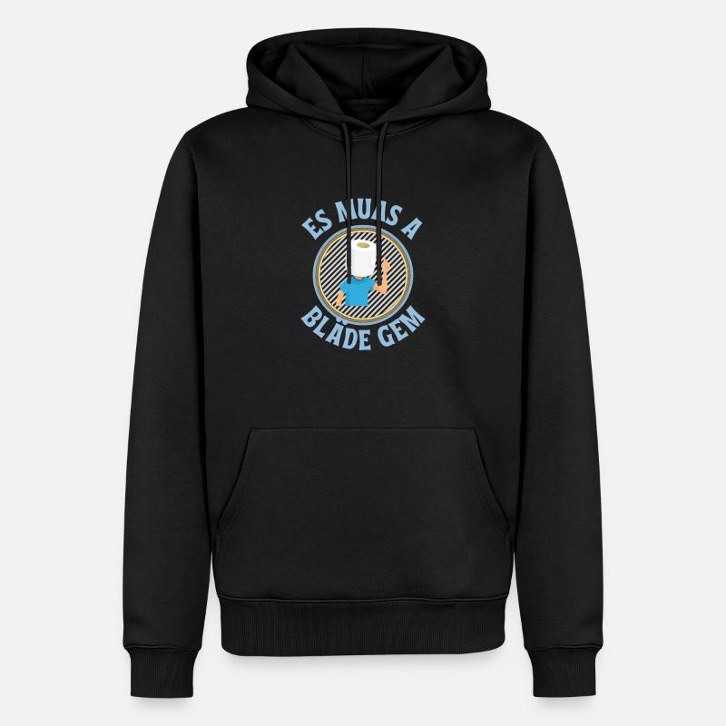 Es muas a bläde gem - Männer Premium Bio Hoodie - Schwarz