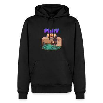 Gaming PC Schreibtisch - Männer Premium Bio Hoodie - Schwarz - Vorne - Nico (187cm)