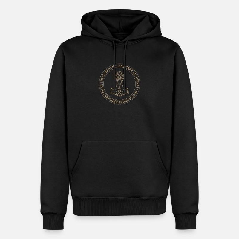 Mjölnir - Sweat à capuche Premium bio Homme - noir