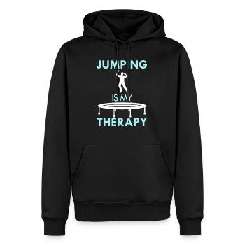 Trampoline Jumping comme Trampoliniste de - Sweat à capuche Premium bio Homme - noir - Devant - Nico (187cm)