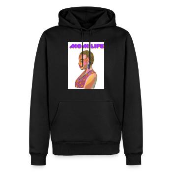 MOM LIFE - Sweat à capuche Premium bio Homme - noir - Devant - Nico (187cm)