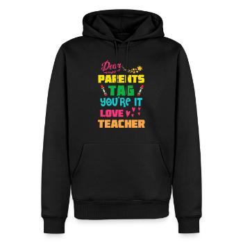 Liebe Eltern Tag Du bist es, Liebeslehrer - Männer Premium Bio Hoodie - Schwarz - Vorne - Nico (187cm)