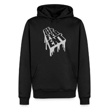 Soyez différent Logo Design - Sweat à capuche Premium bio Homme - noir - Devant - Nico (187cm)