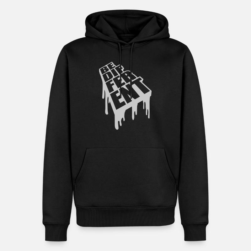 Be different Logo Design - Männer Premium Bio Hoodie - Schwarz