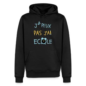 J peux pas j ai école -T shirt spécial rentrée fun - Sweat à capuche Premium bio Homme - noir - Devant - Nico (187cm)